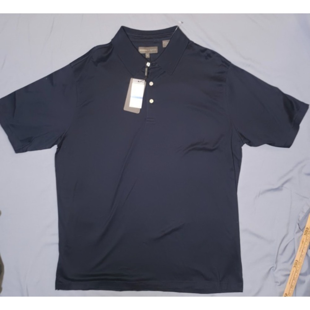 Tricots St Raphael Cotton Navy Blue Polo Short Sleeve Shirt XL NWT